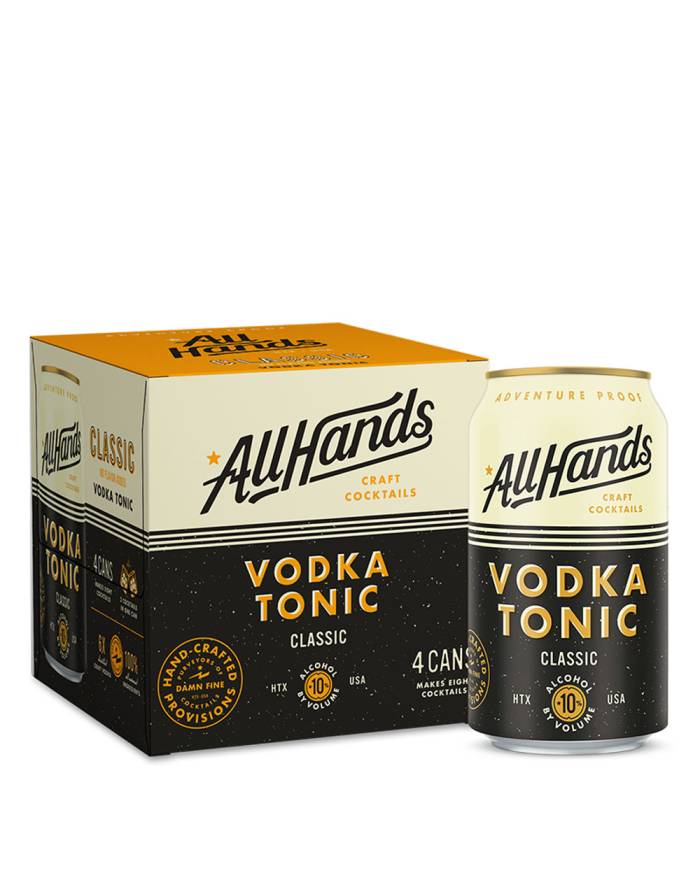 All Hands Classic Vodka Tonic (4 Pack) 355 ML