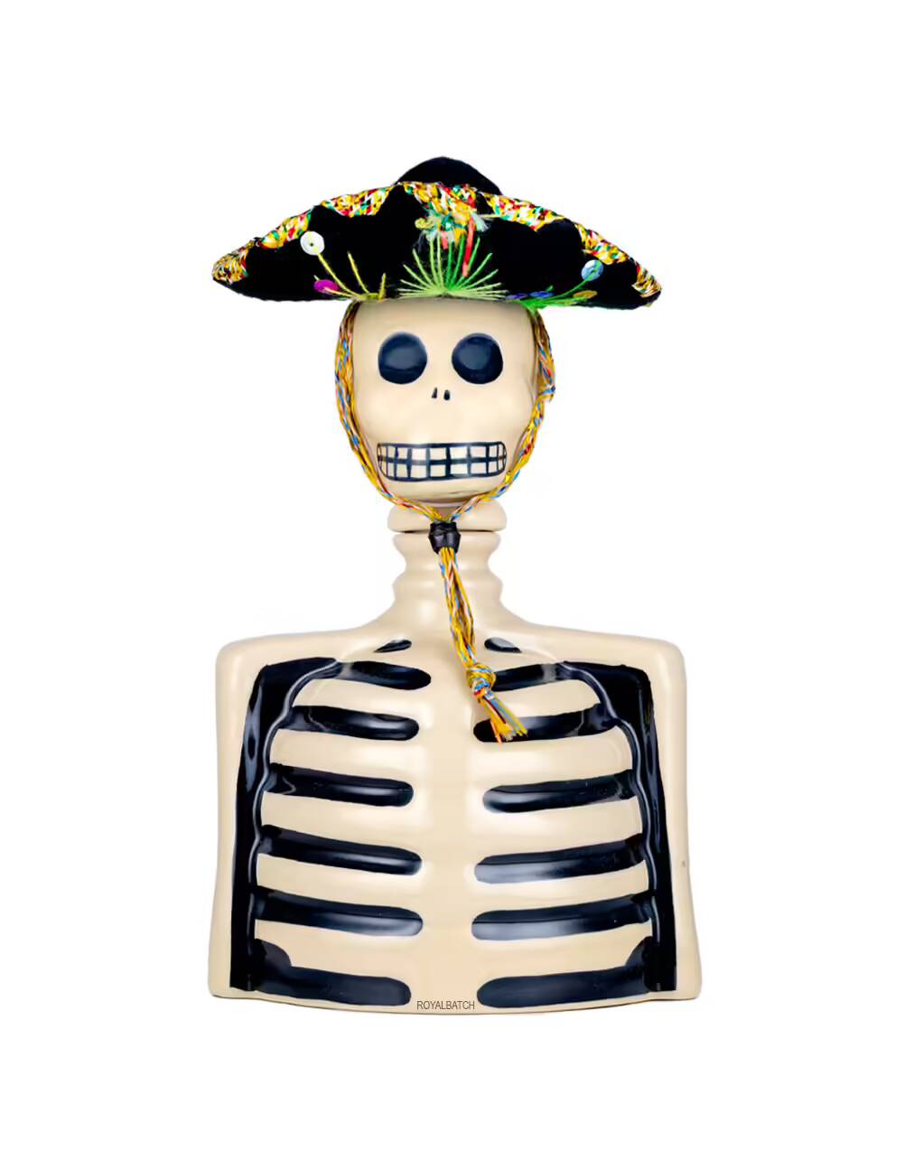 Azulejos Skelly Anejo With Mariachi Hat Tequila