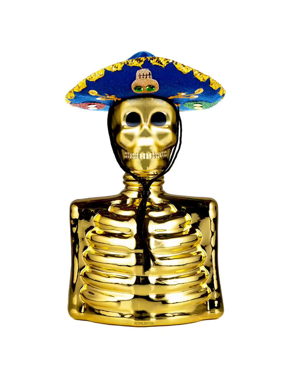 Azulejos Skelly Gold Edition Anejo With Mariachi Hat Tequila