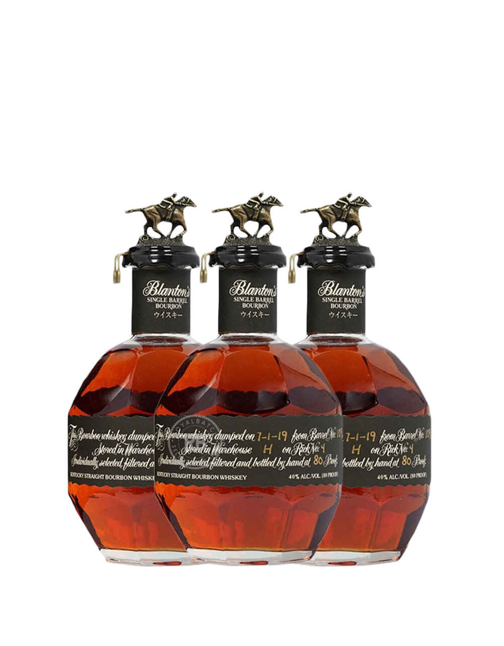 Blanton's Single Barrel Black Japanese Bourbon (3 Pack) Bundle #010