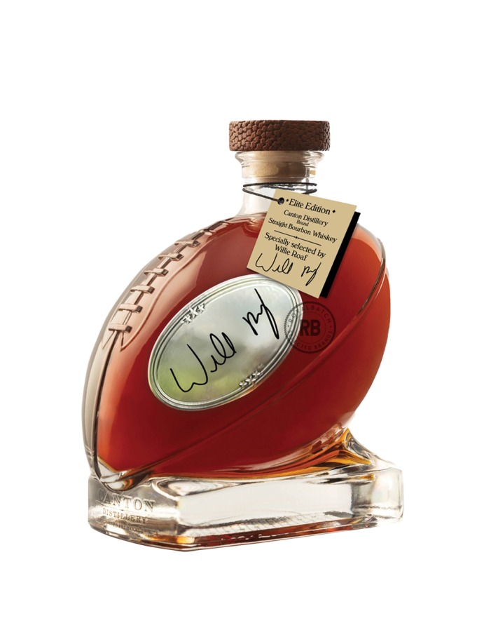 Canton Distillery Straight Bourbon Whiskey Elite Edition Hand-Signed by Willie Roaf