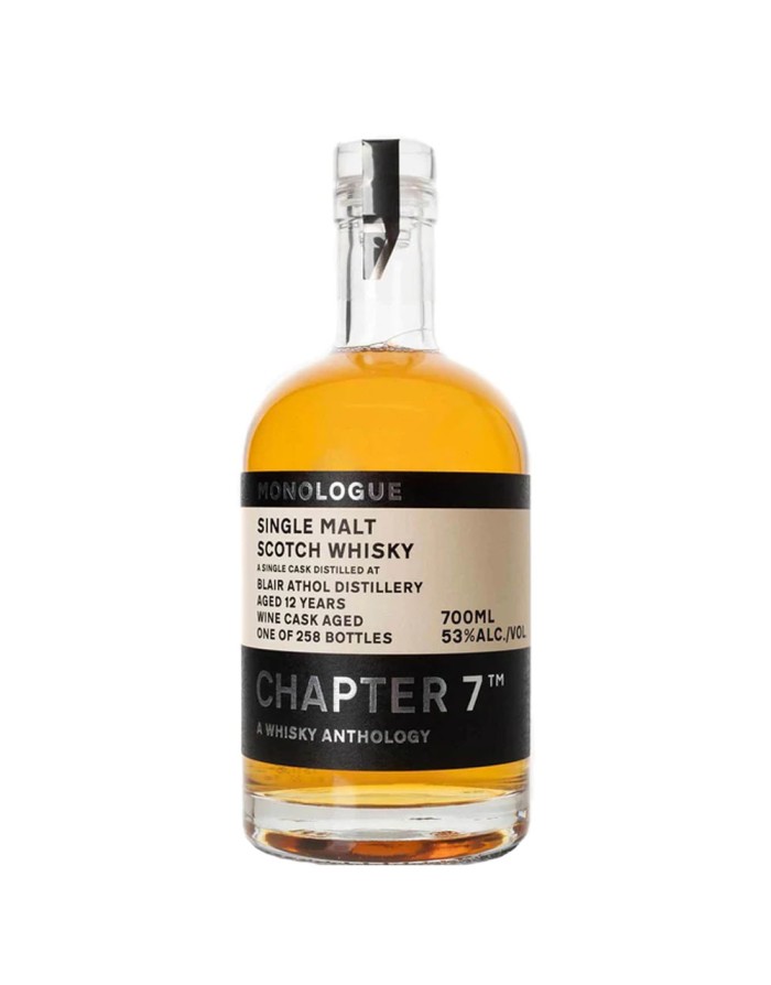 Chapter 7 Monologue Single Malt Blair Athol Distillery Wine Cask Aged 12 year Whiskey