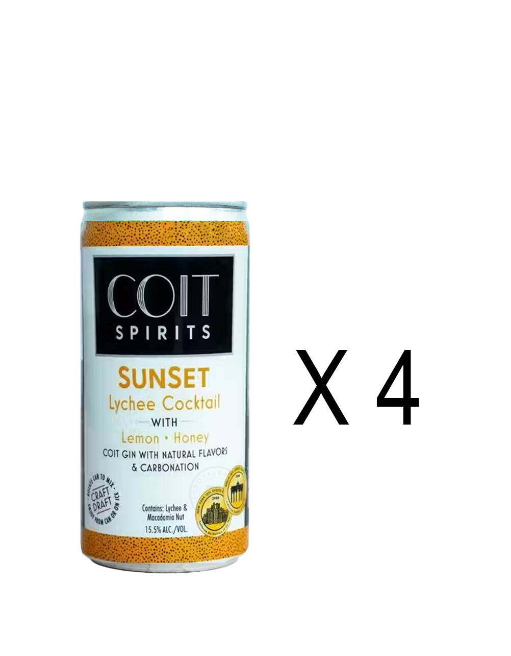 Coit Spirits Sunset Lychee Cocktail with Lemon Honey (4 Pack) x 200ml