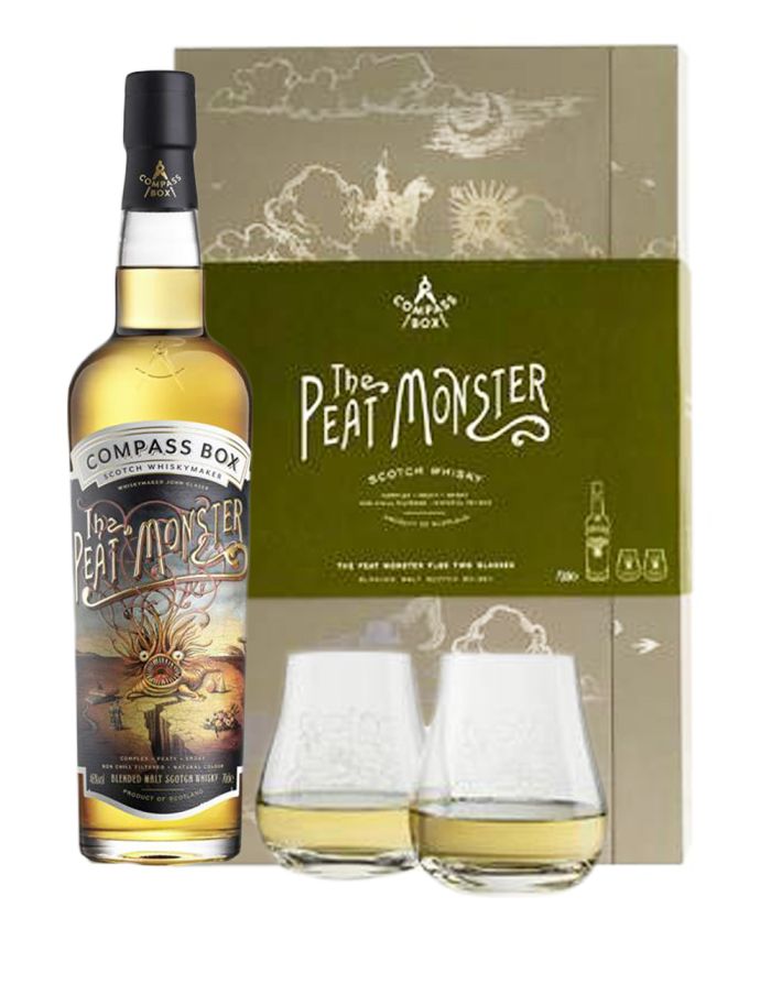 Compass Box The Peat Monster Gift Pack W/2 Glasses Scotch Whisky