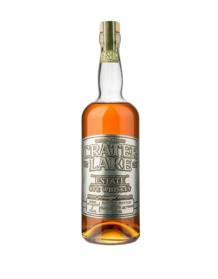 Crater Lake Estate Rye Whiskey 93 Proof 5 year Whisky