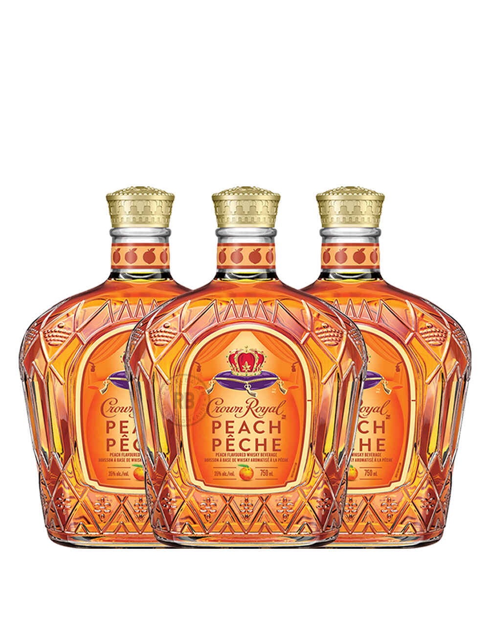 Crown Royal Peach Whiskey (3 Pack) Bundle #043