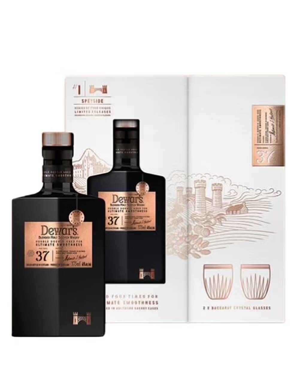 Dewars 37 Year Blended Scotch Whisky 375ml Gift Set