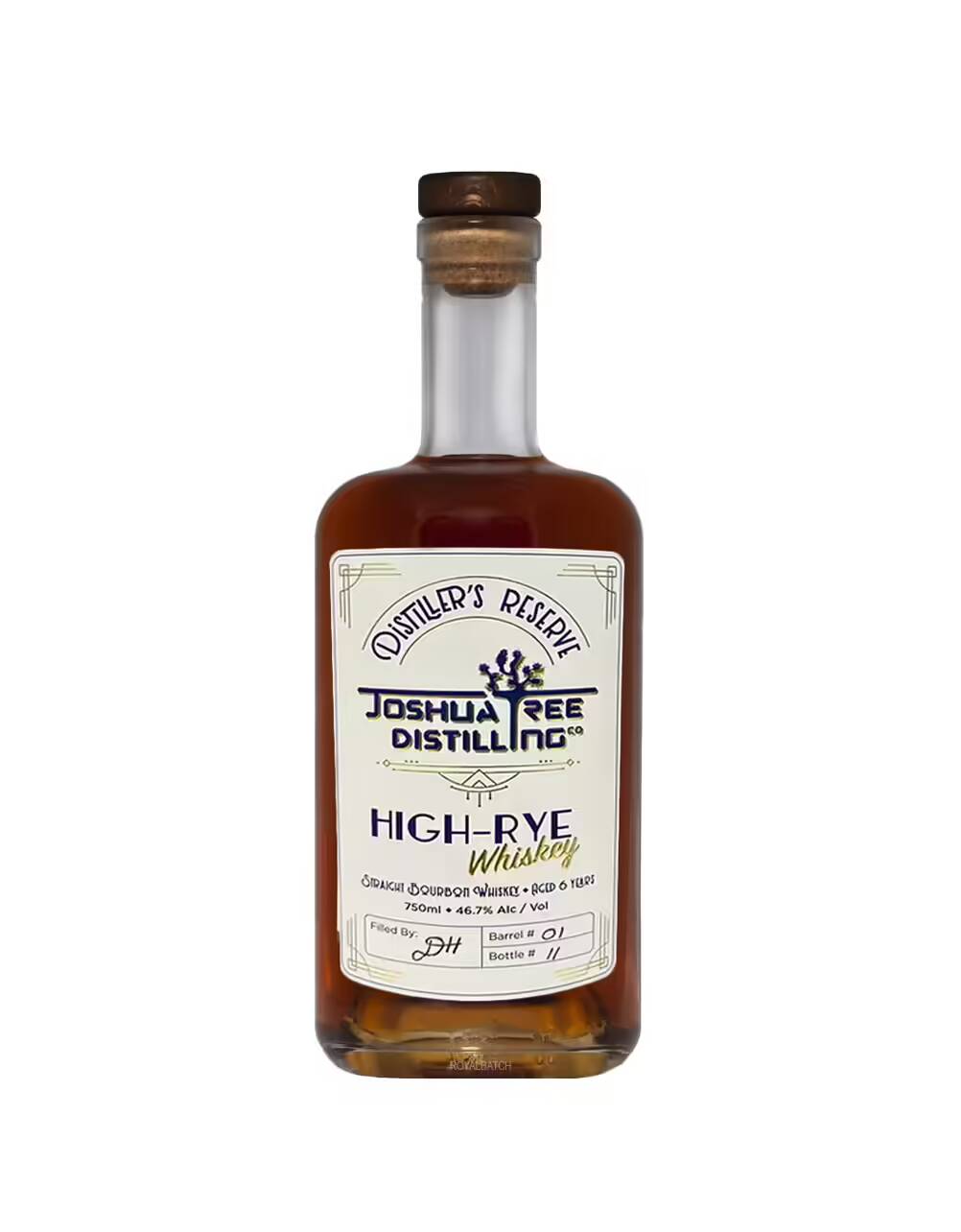 Distillers Reserve Joshua Tree Distilling Co 6 Year Old Barrel 1 High Rye Bourbon Whiskey