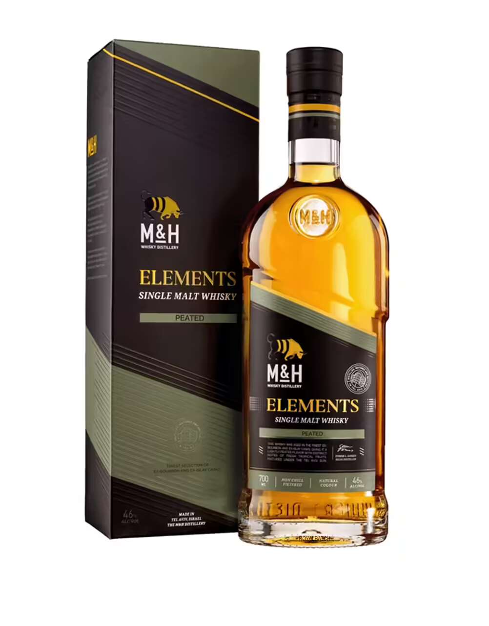 Elements Peated  M and H Distillery Single Malt Whisky