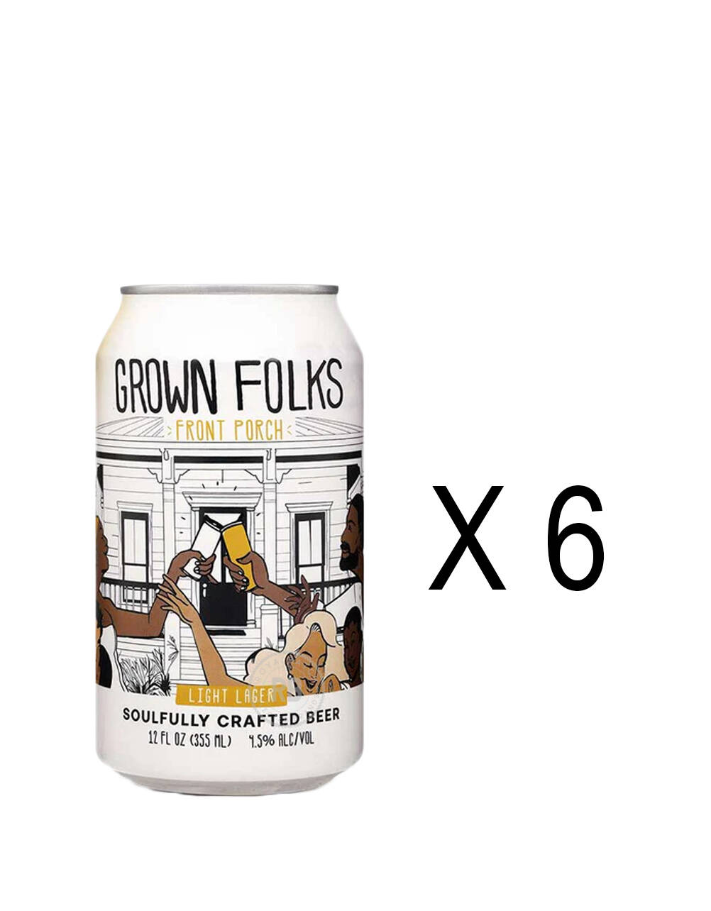 Grown Folks Front Porch Light Lager (6 Pack) x 355ml