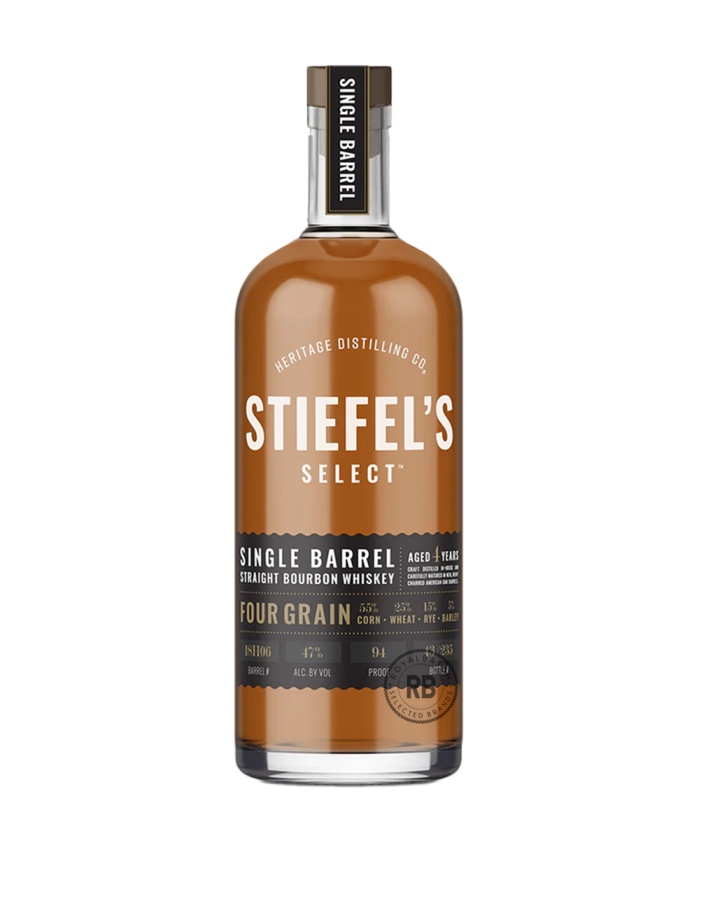 Heritage Distilling Co. Stiefel’s Select Four Grain Single Barrel Straight Bourbon Whiskey