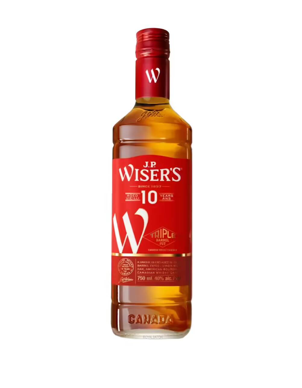 JP Wisers Triple Barrel 10 Year Old Canadian Whisky