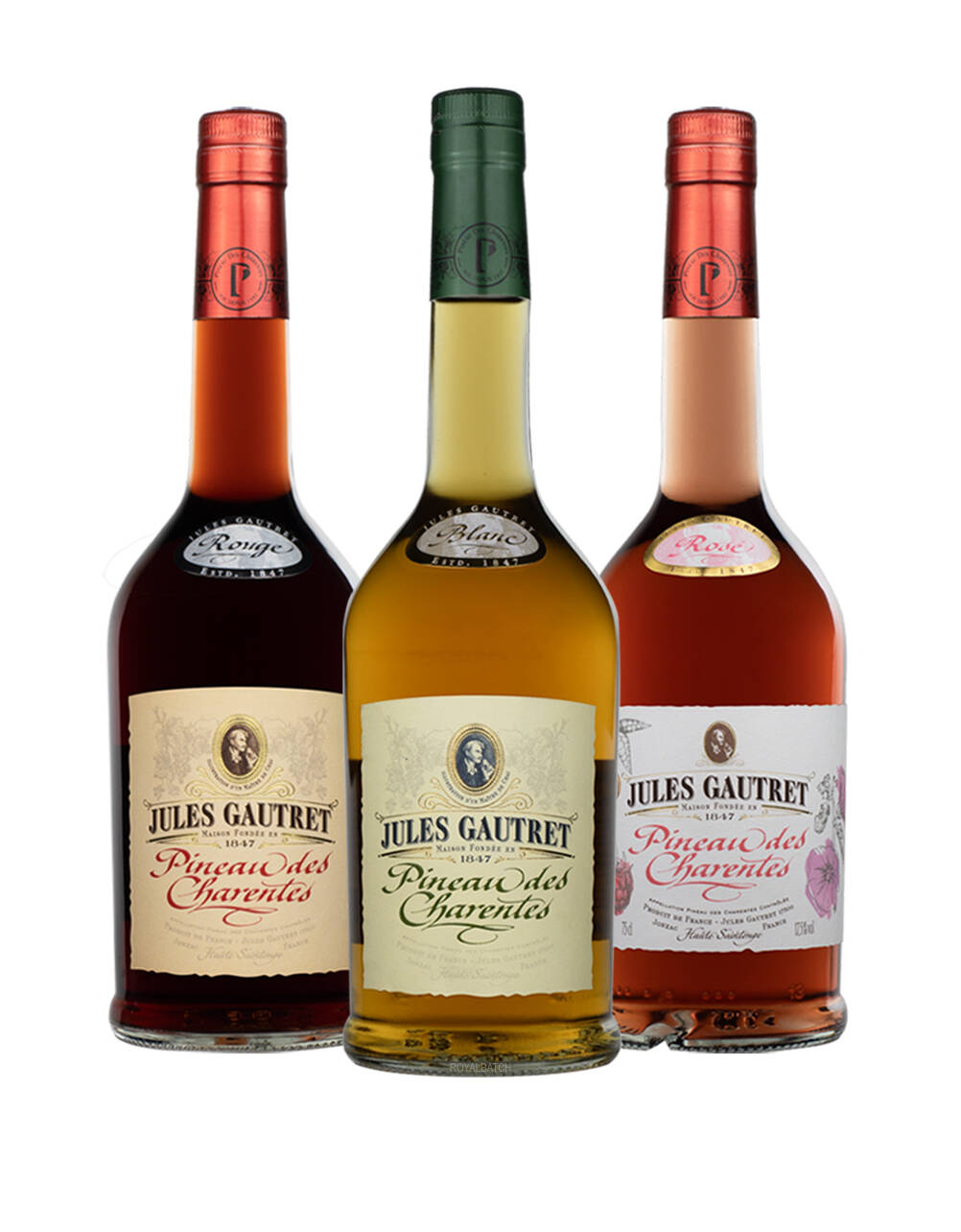 Jules Gautret Pineau des Charentes Trio Blanc, Rose and Rouge