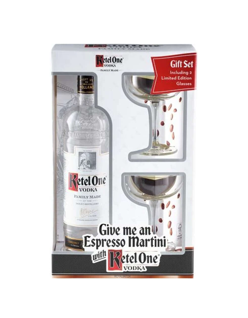 Ketel One Vodka with 2 Limited Edition Glasses Gift Set