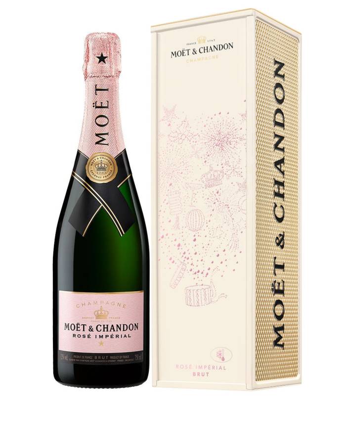 Moet & Chandon Champagne Rose Imperial Brut with Metal Box