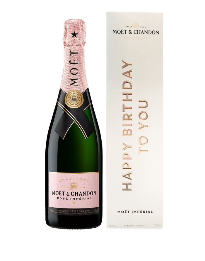 Moet & Chandon Rose Imperial champagne Happy Birthday
