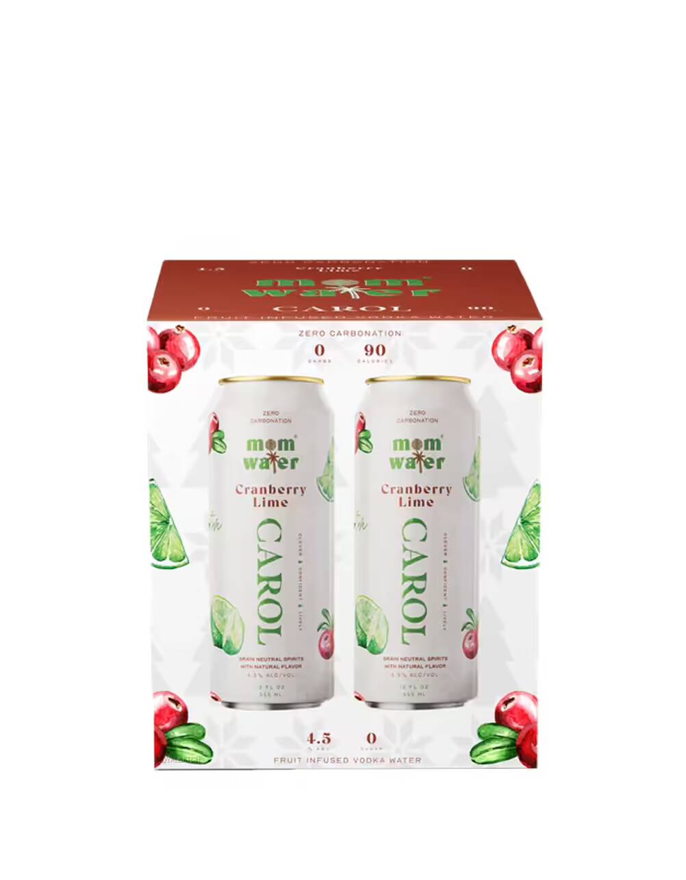 Mom Water Carol Cranberry Lime (4 Pack) 12 fl oz