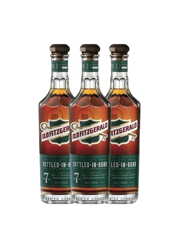 Old Fitzgerald 7 Year Old Bottled in Bond Bourbon Whiskey (3 Pack) Bundle #126