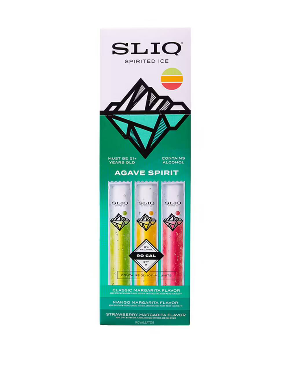 SLIQ Spirited Ice Agave Frozen Cocktail Pops Variety (Pack of 9) 100ml