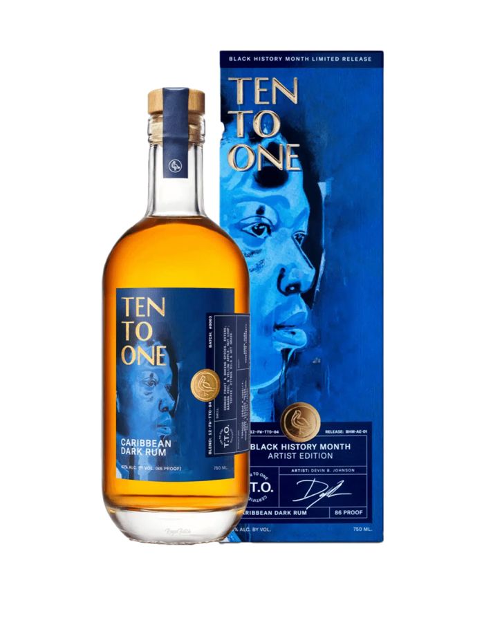 Ten To One Black History Month Artist Devin B Johnson Edition Caribbean Dark Rum