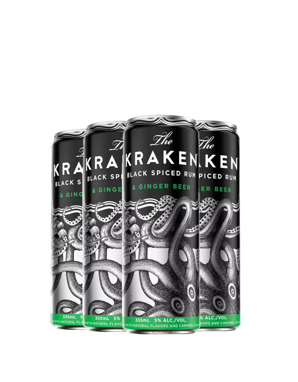 The Kraken Black Spiced Rum and Ginger Beer (4 Pack) 355ml