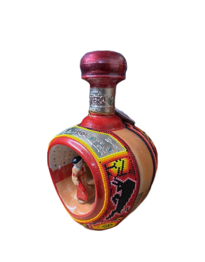 Torero Huichol Matador Beaded Bottle Reposado 80 proof Tequila