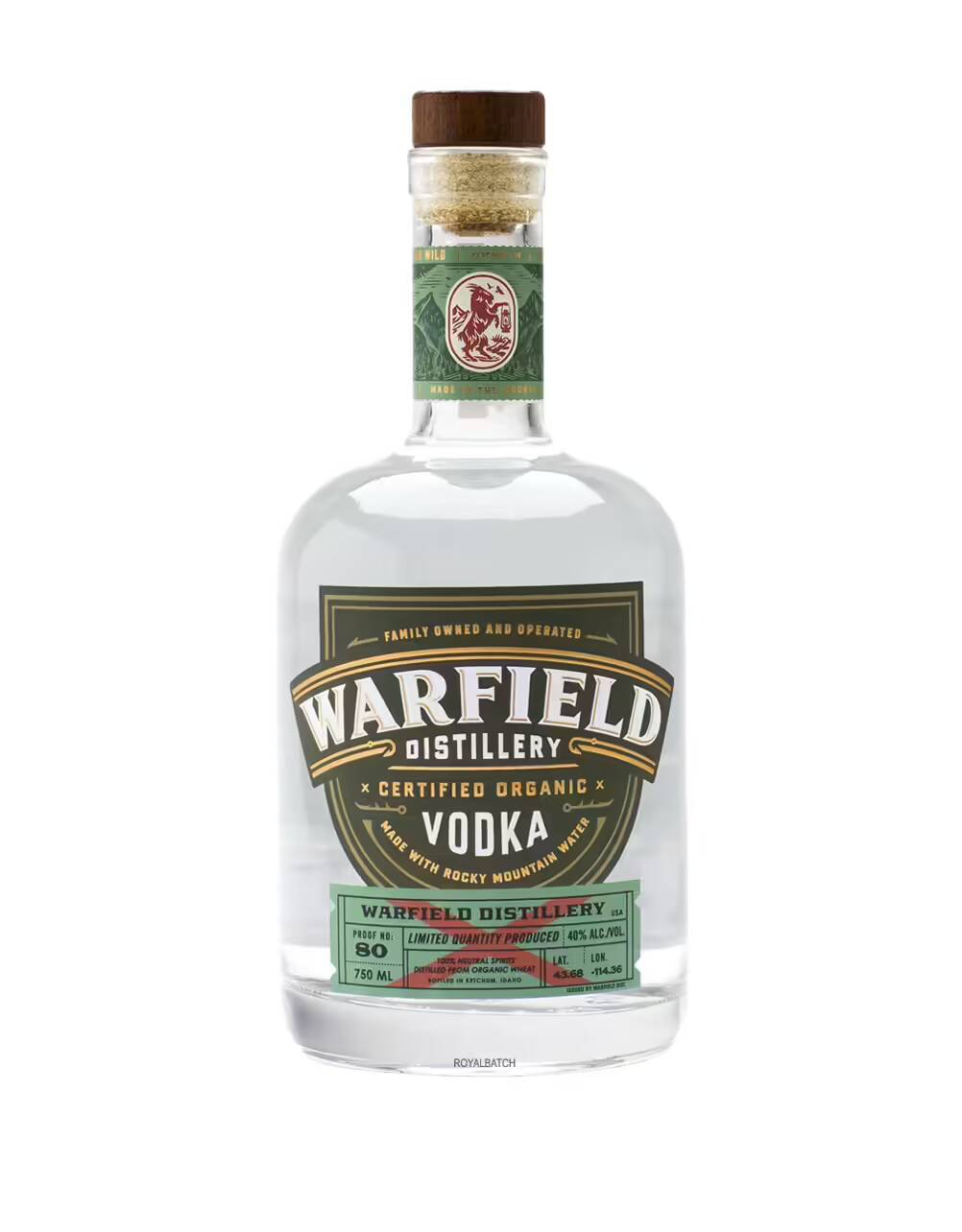 Warfield Distillery Certified Organic Vodka