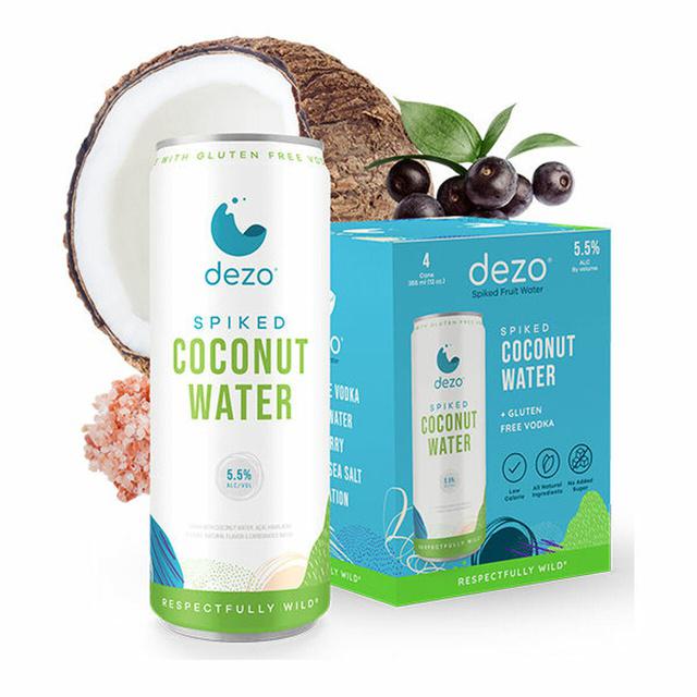 Dezo Spiked Coconut Water 12oz (4 Pack) 355 ml Canned Cocktails
