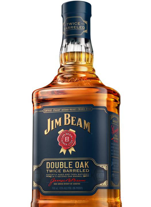 Jim Beam Double Oak Bourbon Whiskey W/WH Stone 750 ml Whisky