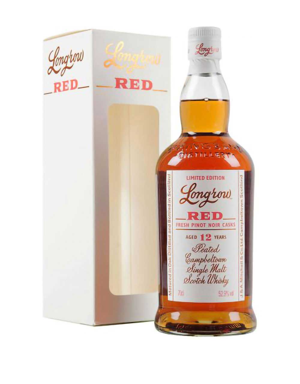 Longrow Red Fresh Pinot Noir Casks Finished 12 Year Old Peated Single Malt Scotch Whisky