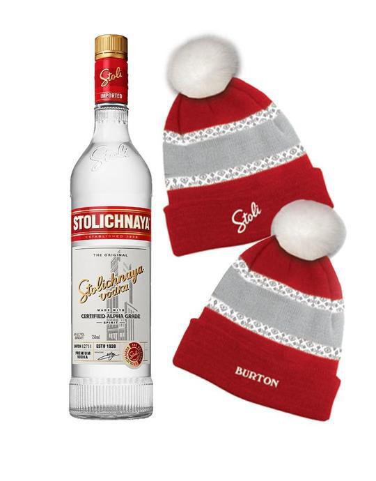 Stoli Premium with Burton Hat 750 ml Vodka