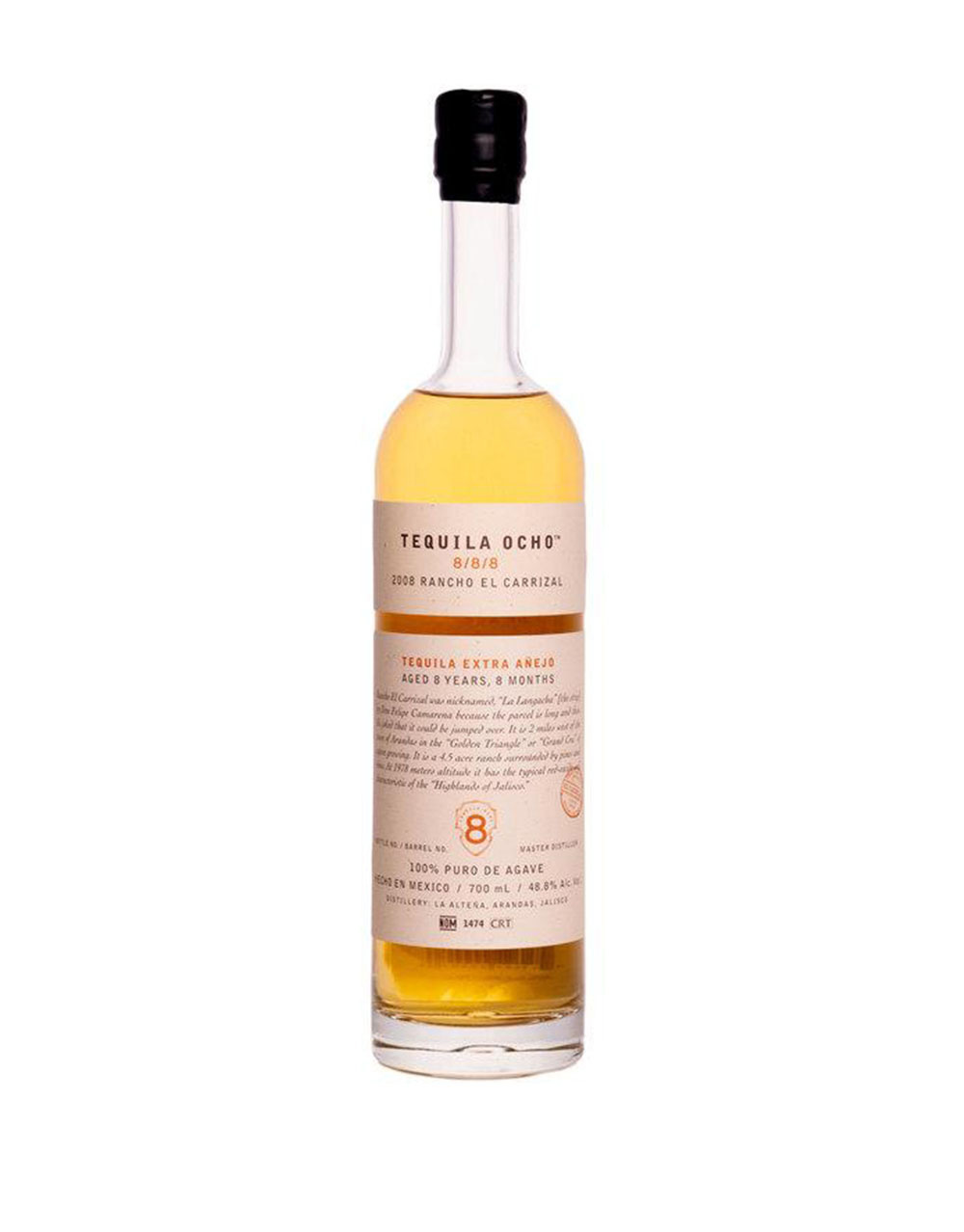 Tequila Ocho Tequila 8/8/8 Rancho El Carrizal Extra Anejo