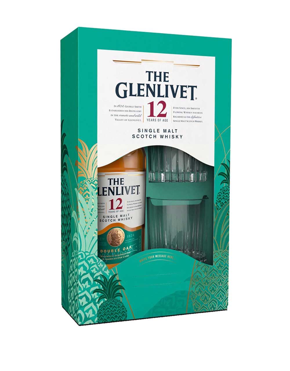 The Glenlivet 12 Year Old Single Malt Scotch Whisky Gift Pack with Two Glasses