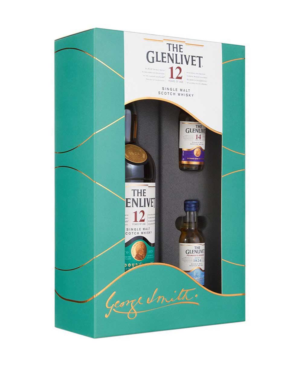 The Glenlivet 12 year Old Single Malt Scotch Whisky with 2 samples